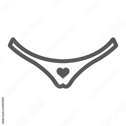 Woman briefs line icon, female and underwear, panties sign, vector graphics, a linear pattern on a white background.
