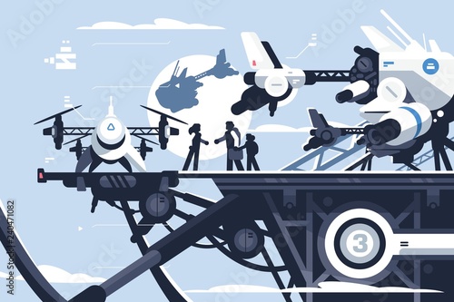 Taxi drone or passenger quadcopter station