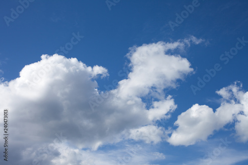 Beautiful sky with fluffy clouds