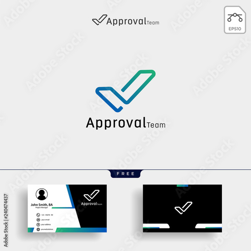 Modern tick outline logo design, business icon