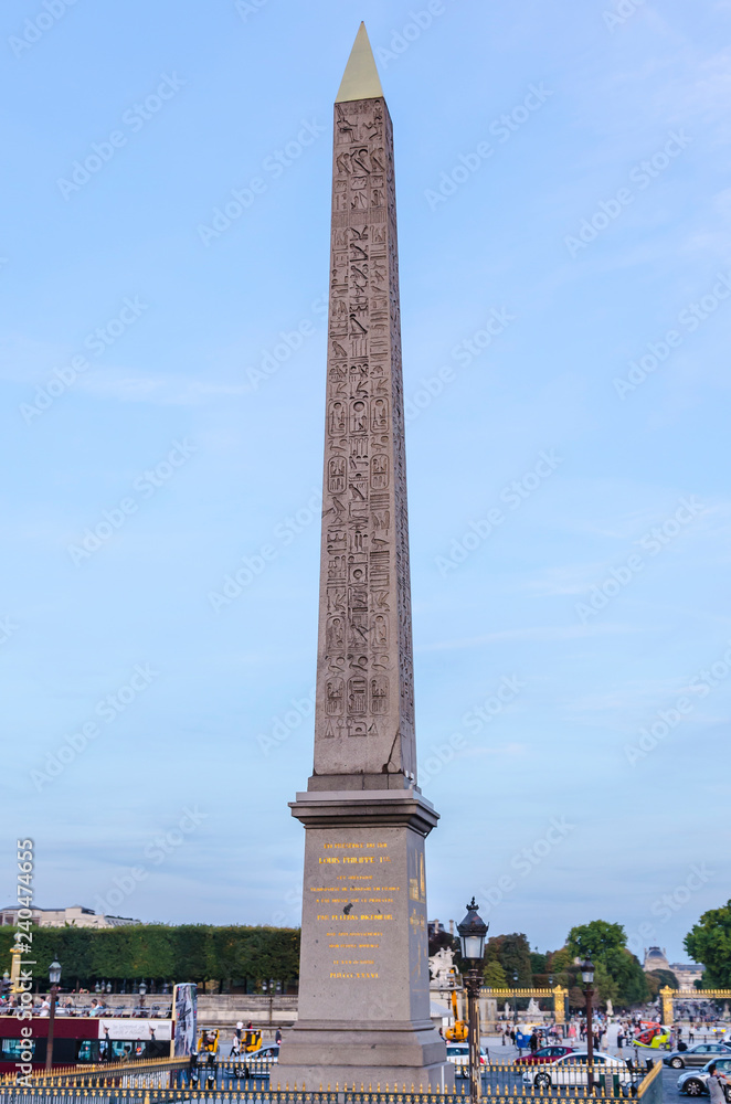 Detail on luxor obelisk in Paris