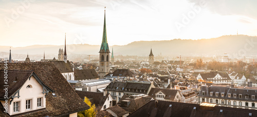 Zurich  Switzerland - view of the old town from ETH