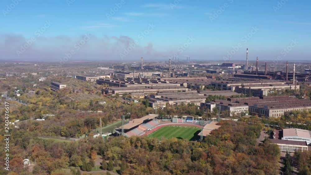 Aerial video Industrial buildings Autumn Aerial video Industrial buildings Autumn