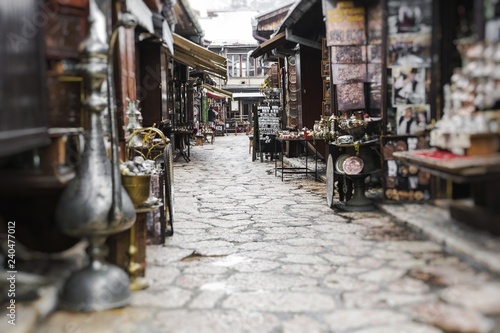 Fototapeta Naklejka Na Ścianę i Meble -  Copper product as souvenir in Bosnia and Herzegovina. Selective Focus.