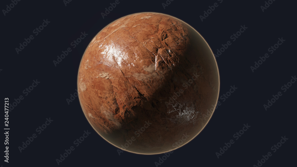 Fototapeta premium Planet isolated on dark background. 3D rendering.