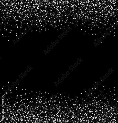 White dots and stars on top and on bottom