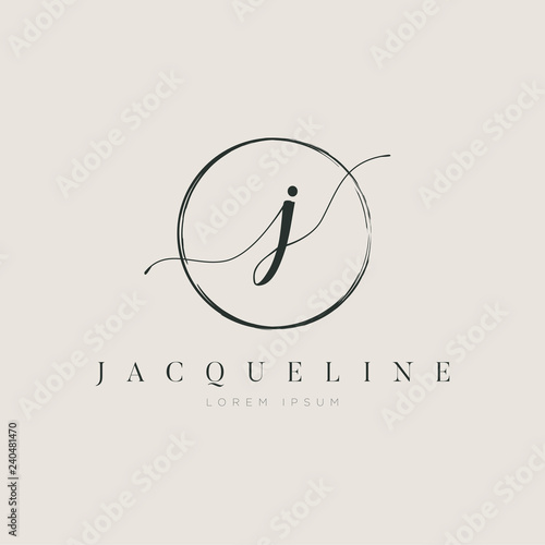 Simple Elegant Letter J Logo With Circle Brush