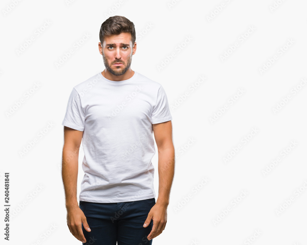 Young handsome man over isolated background depressed and worry for distress, crying angry and afraid. Sad expression. Young handsome man over isolated background depressed and worry for distress, crying angry and afraid. Sad expression.