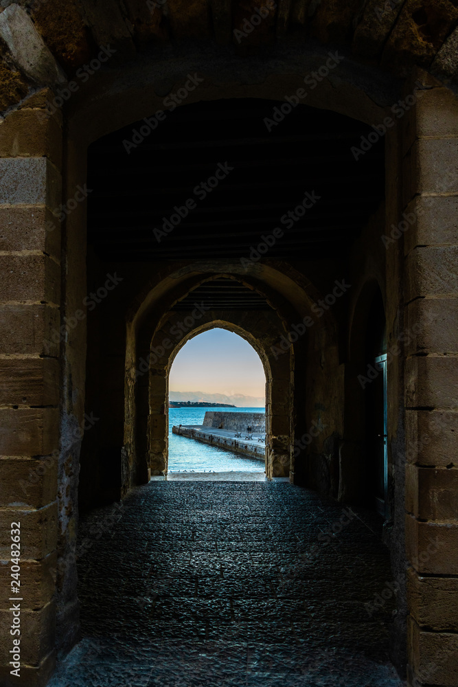 Naklejka premium Coastal italian city Cefalu, Sicily, Italy