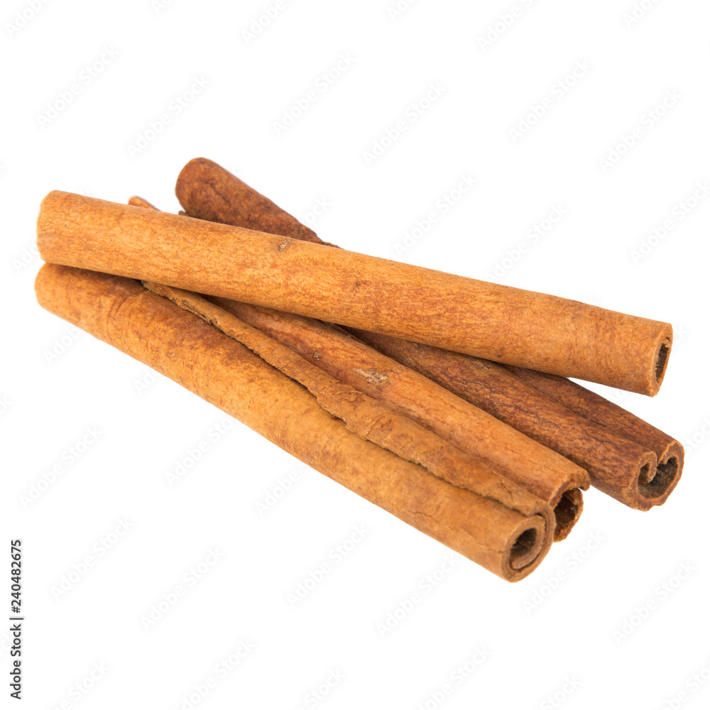 cinnamon sticks close  up isolate