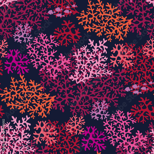 Bright tropical underwater world repeatable motif.