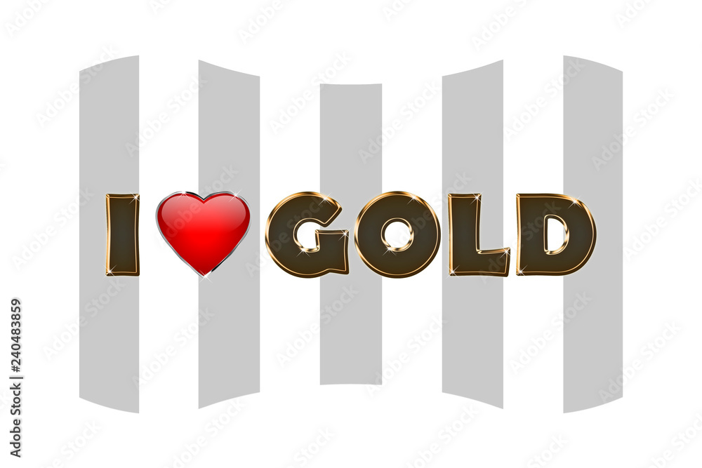 Image with text i love gold and heart shape Image with text i love gold and heart shape