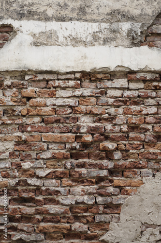 The Old and crack brick wall texture background.