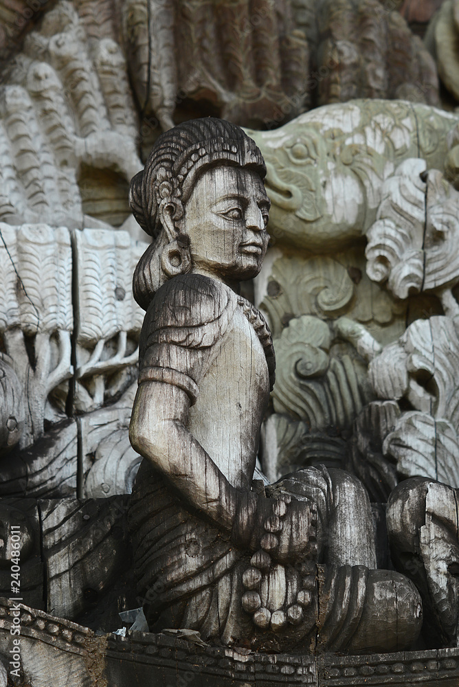 Holztempel, Sanctuary of truth, Naklua, Thailand