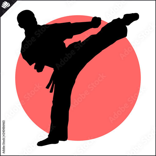 Martial art colored simbol design. Karate emblem.