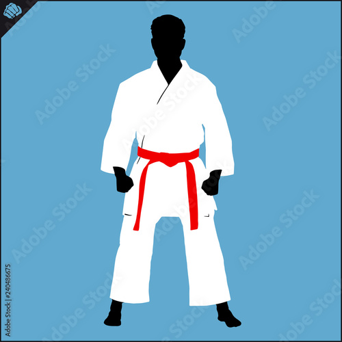 Martial art colored simbol design. Karate emblem.