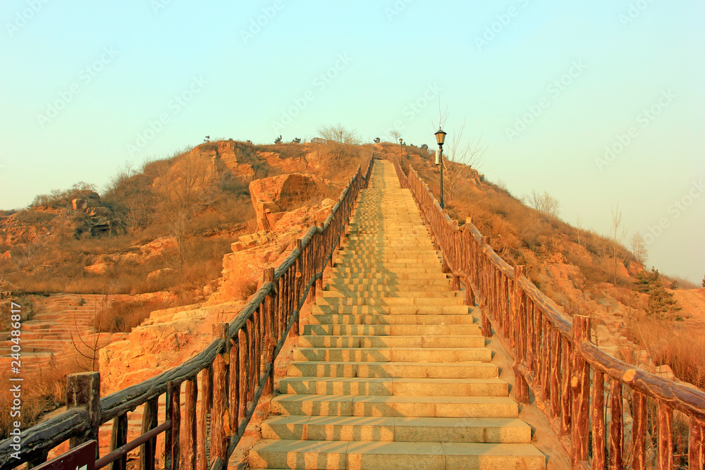 Fototapeta premium stairs and railing in a tourist attractions