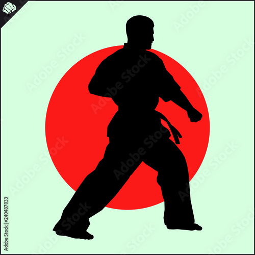 Martial art colored simbol design. Karate emblem.