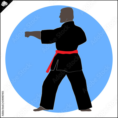 Martial art colored simbol design. Karate emblem.
