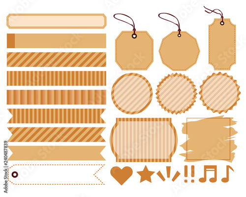 タグ　フレーム　枠　付箋　リボン　テープ　見出し