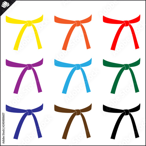 Martial art colored simbol design. Karate emblem.