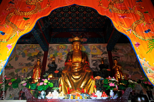 Photos bodhisattva sculpture in Dajue Temple, China