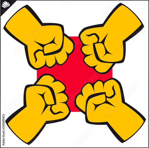 Martial art colored simbol design. Karate emblem.