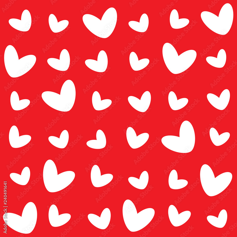 the different pattern of white hearts on a red background the different pattern of white hearts on a red background