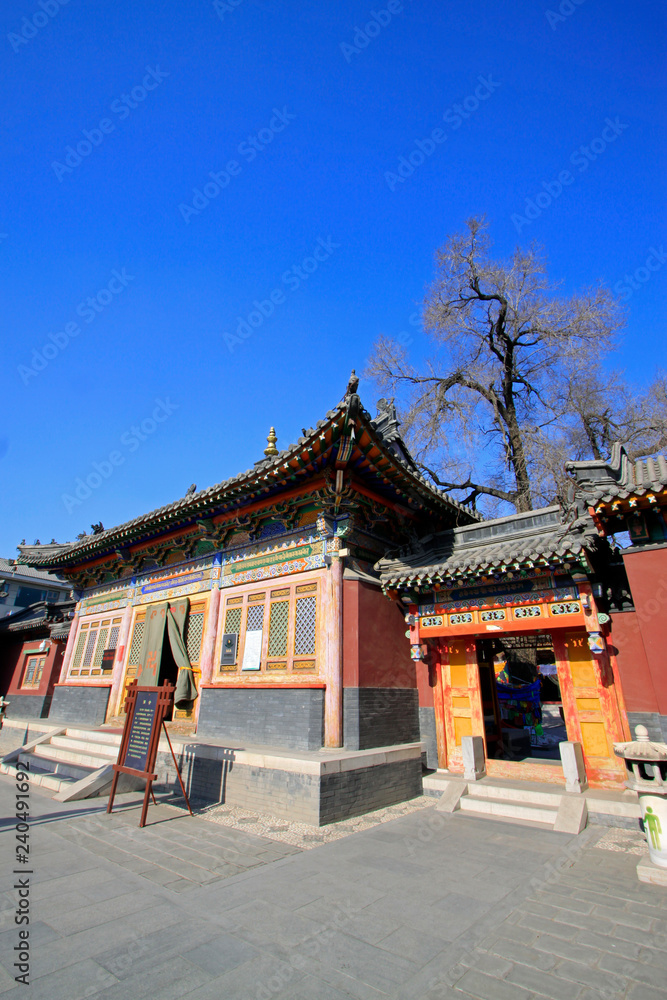 Five Pagoda Temple Building scenery, Hohhot city, Inner Mongolia autonomous region, China Five Pagoda Temple Building scenery, Hohhot city, Inner Mongolia autonomous region, China