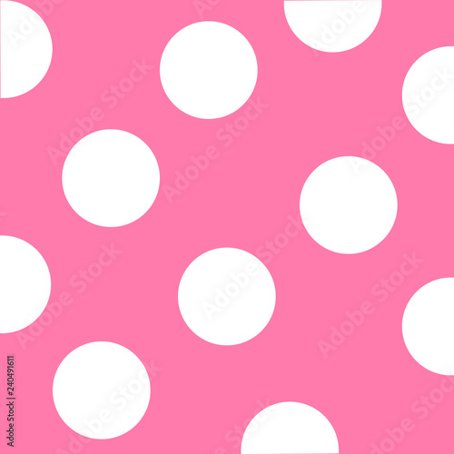 pattern large white circles on rose background