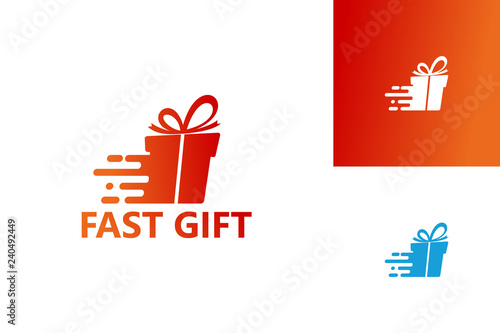 Fast Gift Logo Template Design Vector, Emblem, Design Concept, Creative Symbol, Icon