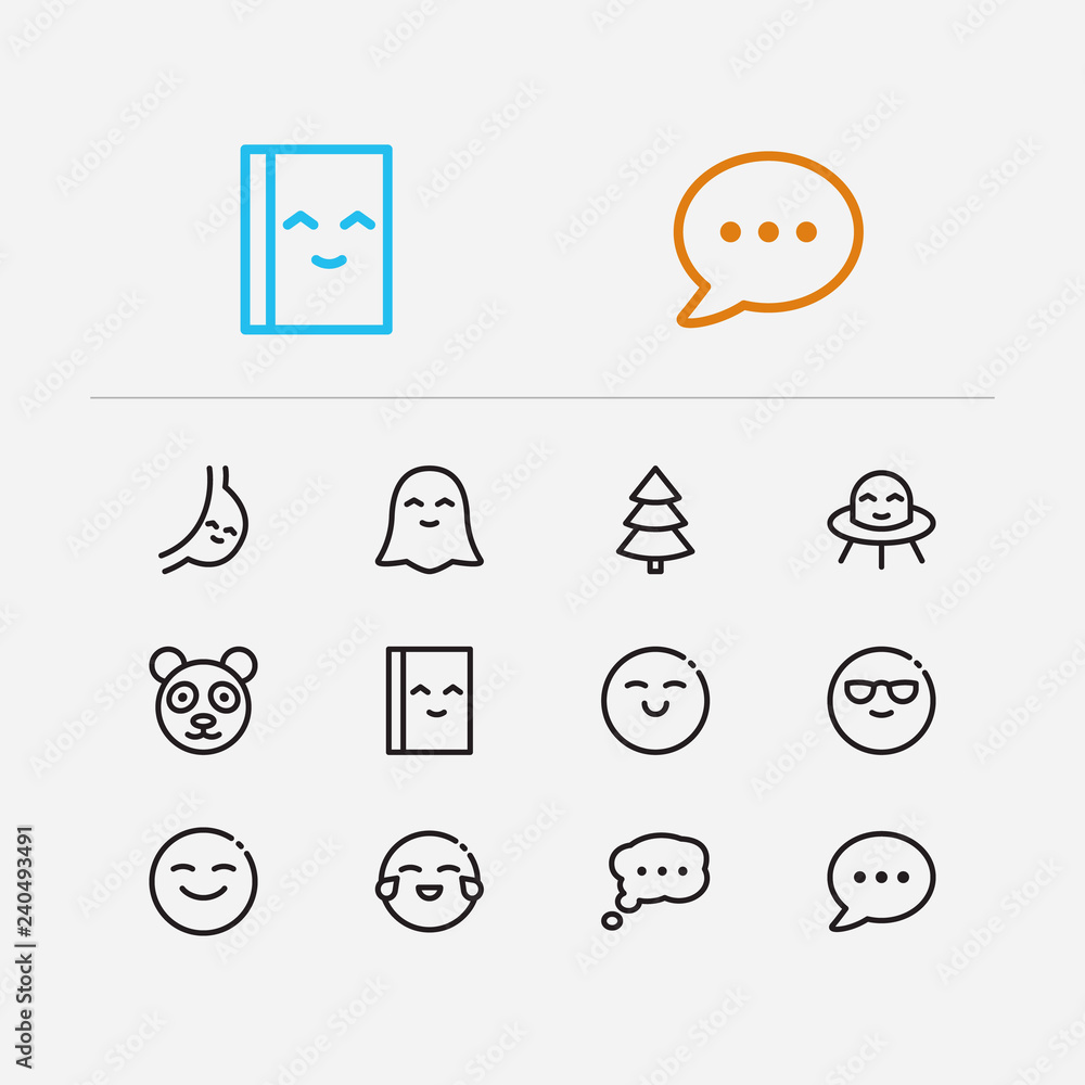 Emoji icons. Set of bubble emoji, cool emoji and ghost emoji ...