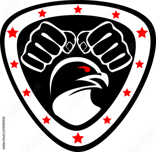 Martial art colored simbol design. Karate emblem.
