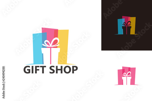 Gift Shop Logo Template Design Vector, Emblem, Design Concept, Creative Symbol, Icon
