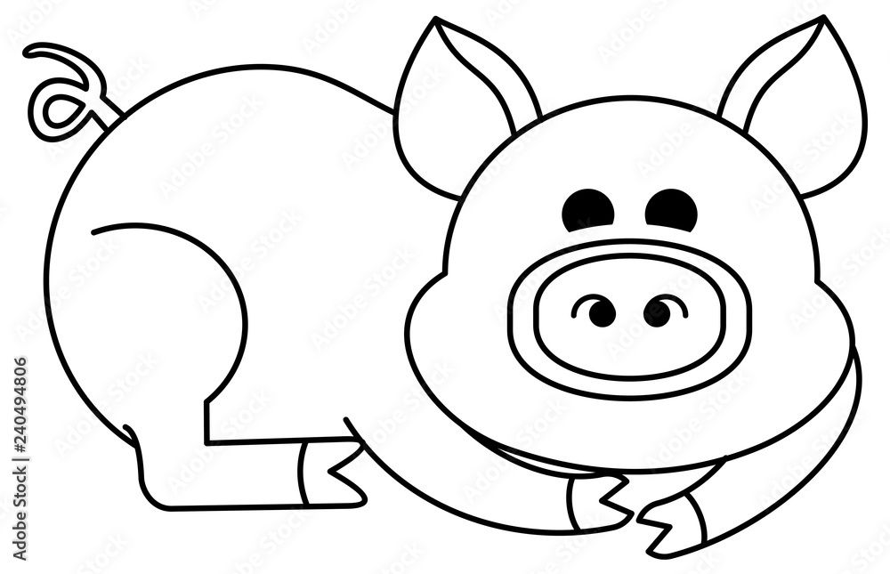 Funny cartoon pig figure. Educational activity for children. Printable coloring page for kids. Funny cartoon pig figure. Educational activity for children. Printable coloring page for kids.