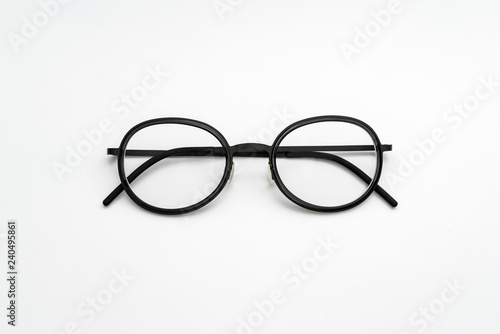 Black eyeglasses in white background