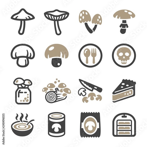 mushroom icon set,vector and illustration