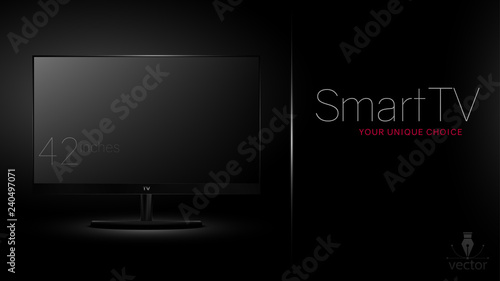 Modern smart TV. Mockup - Vector