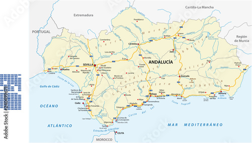 andalusia road vector map