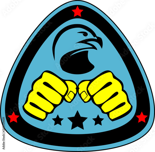 Martial art colored simbol design. Karate emblem.