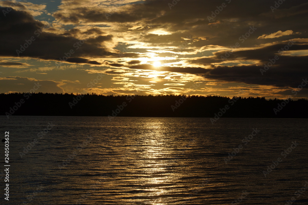 Fototapeta premium sunset on the pond