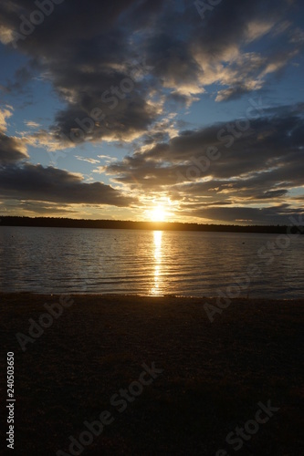 sunset on the pond