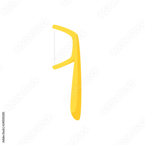 Toothpick floss illustration. Tool, cleaner, remover. Dental care concept. Can be used for topics like teeth cleaning, hygiene, daily routine