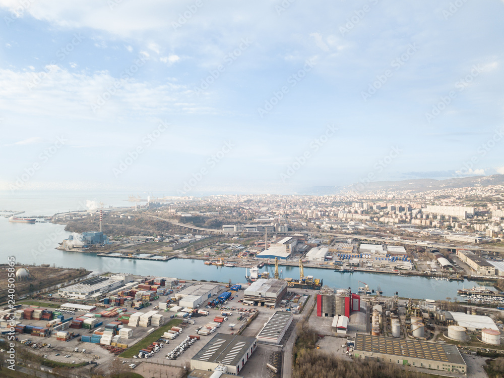 Fototapeta premium Aerial View city, port . Drone Photography