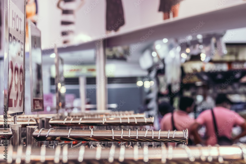 Hangers in the store of Bangkok, Thailand. Hangers in the store of Bangkok, Thailand.