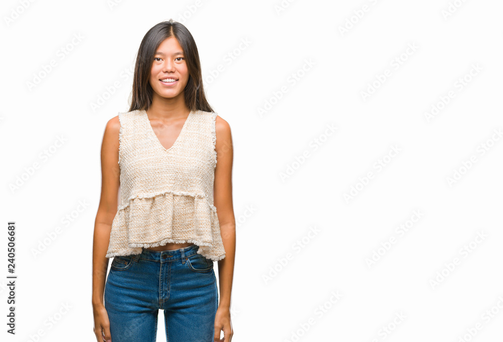 Young asian woman over isolated background with a happy and cool smile on face. Lucky person. Young asian woman over isolated background with a happy and cool smile on face. Lucky person.