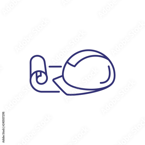 Construction helmet line icon. Hardhat, helm, cap. Construction concept. Can be used for topics like safety, protection, job