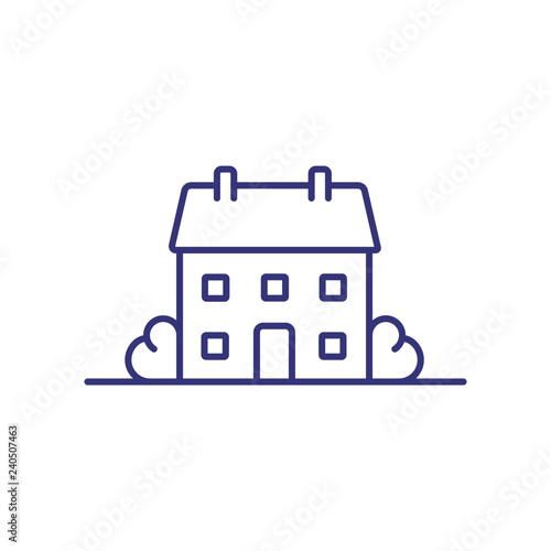 House line icon. Mansion, villa, building. Construction concept. Can be used for topics like real estate, housing, home, property