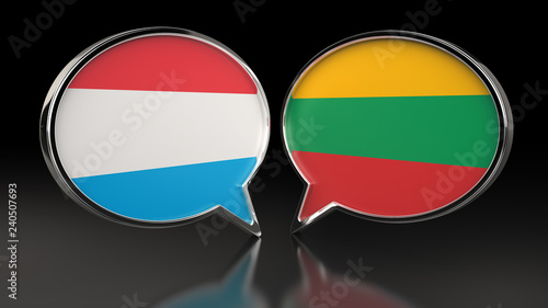 Free Download Luxembourg and Lithuania flags with Speech Bubbles. 3D illustration - GFXLoad