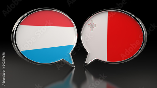 Luxembourg and Malta flags with Speech Bubbles. 3D illustration Free Download Luxembourg and Malta flags with Speech Bubbles. 3D illustration - GFXLoad